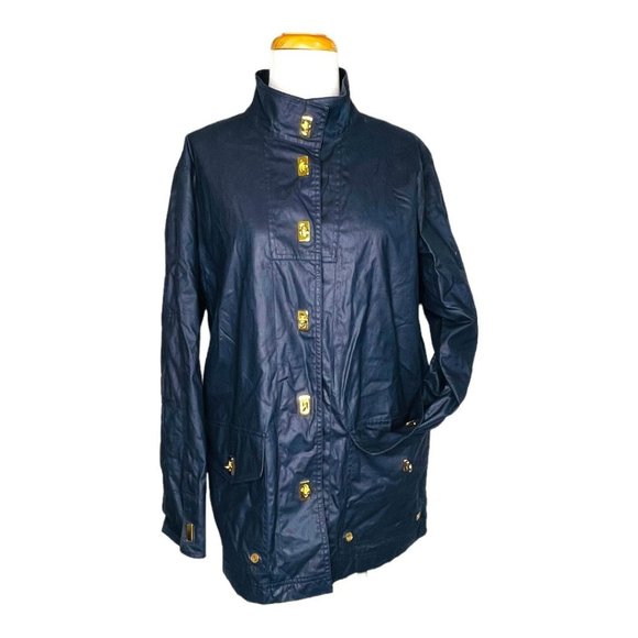 RALPH LAUREN Dry Goods Women's PS Blue Raincoat Sailing Nautical Rain Jacket - Picture 3 of 11